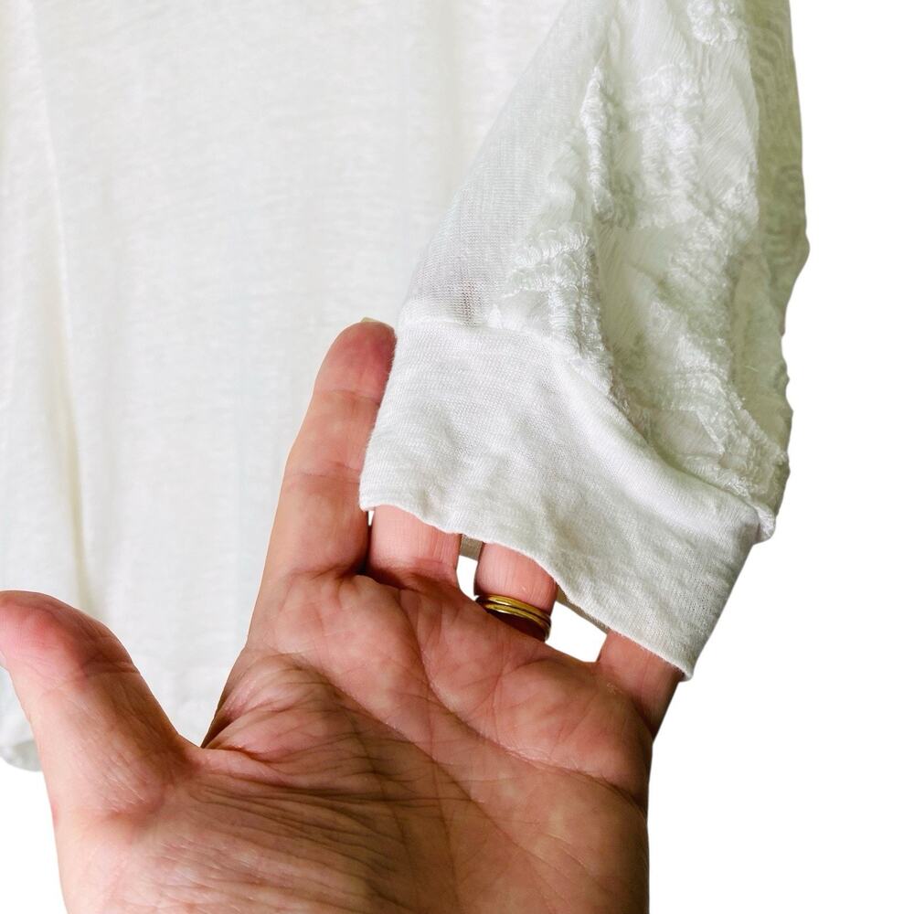 CAbi Top‎ Womens XS Waverly White Lace Back Top #773 Lined Sheer Dolman Sleeve - Picture 6 of 10